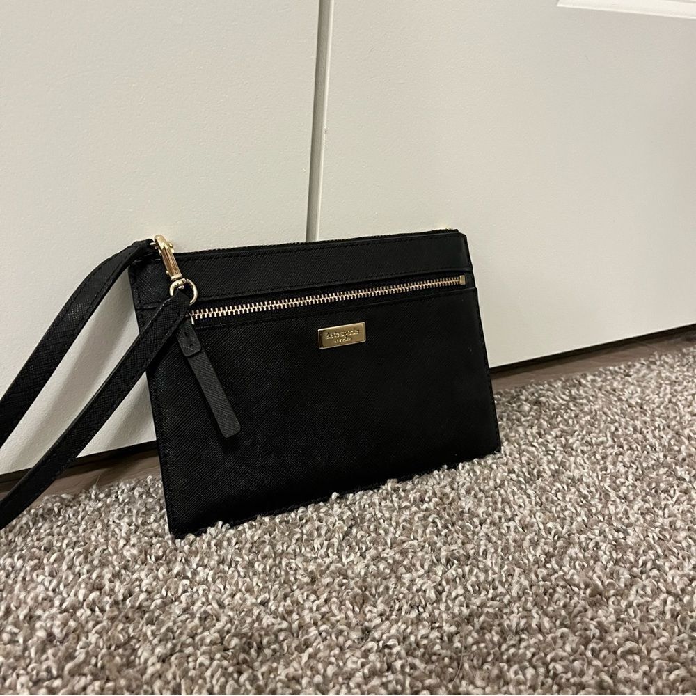 Kate Spade Black Laurel Way Saffiano Leather Wristlet - Picture 4 of 14